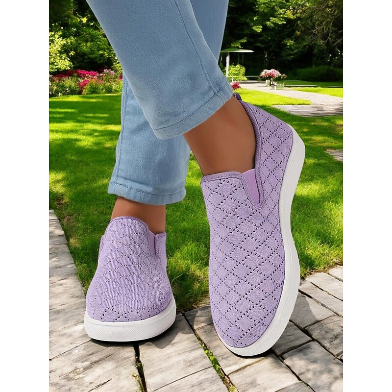 Women's Knit Slip - On Shoes – Breathable & Stylish Style for Women in Spring Picnics, Park Walks & Everyday Errands2