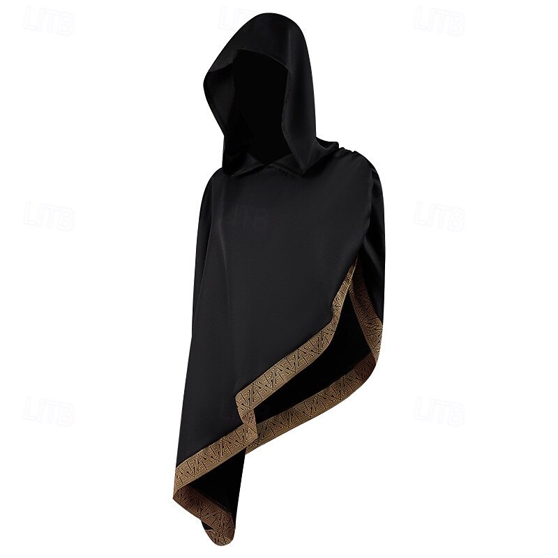 Retro Vintage Punk & Gothic Medieval Cape Cosplay Costume Cloak Elven Fancy Dress Men's Women's Unisex Halloween Carnival Performance Stage Masquerade Adults' Cloak All Seasons3