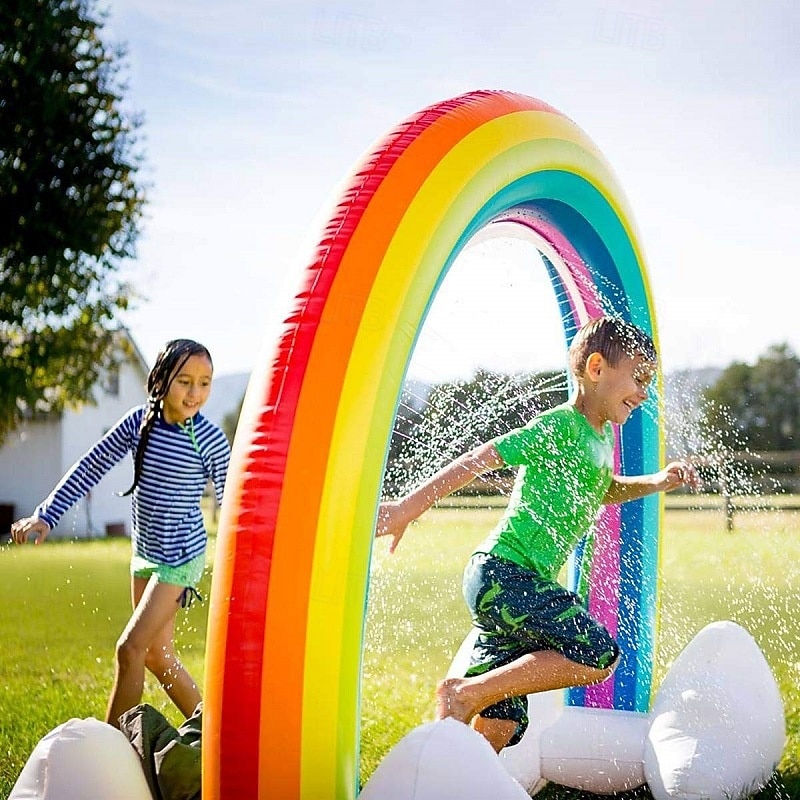 Outdoor Rainbow Sprinkler Super Toddler Water Toys for Children Infants Boys Girls and Kids Perfect Outside Inflatable Water Park for Summer Fun2