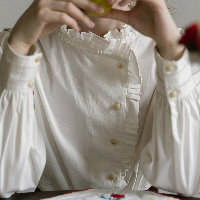 Retro Vintage Medieval Renaissance Blouse / Shirt Ruffle Fancy Dress Women's Vacation Casual Daily Adults' Blouse Spring & Summer4