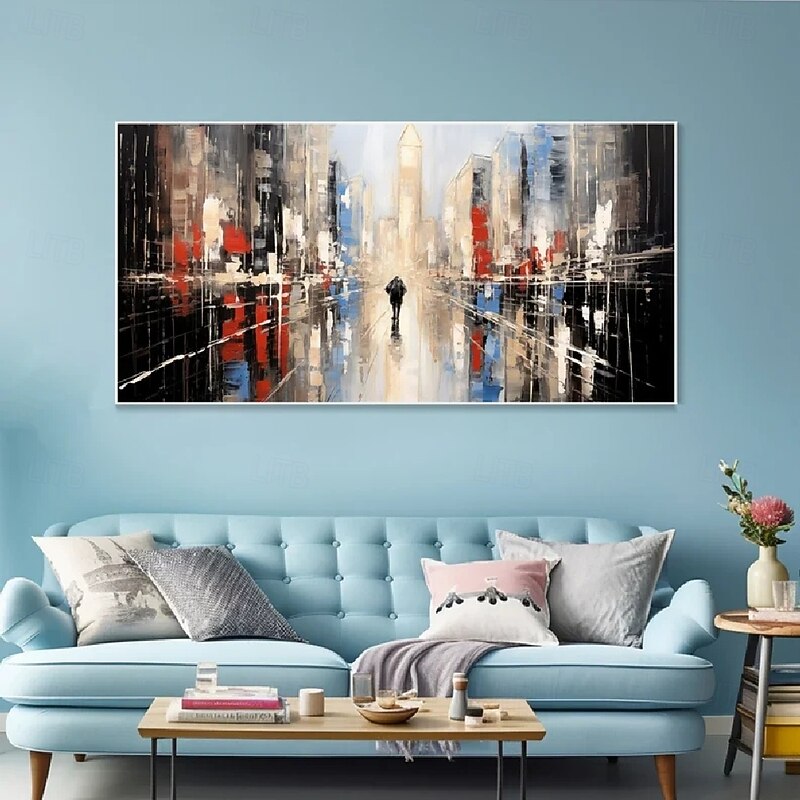 Handmade city Abstract Oil Painting On Canvas Modern city Oil Painting Hand Painted Large oil painting for bedroom Wall Art picture  For Home Decor3