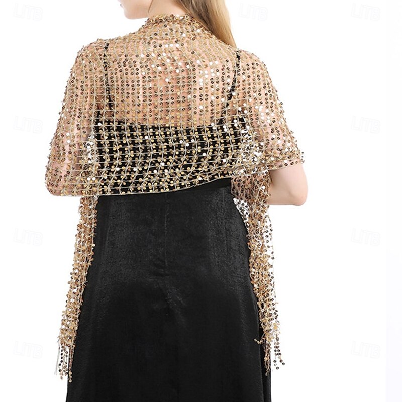 Women's Wrap Elegant Sun Protection Short Sleeve Sequined Wedding Wraps With Pure Color For Wedding Summer2