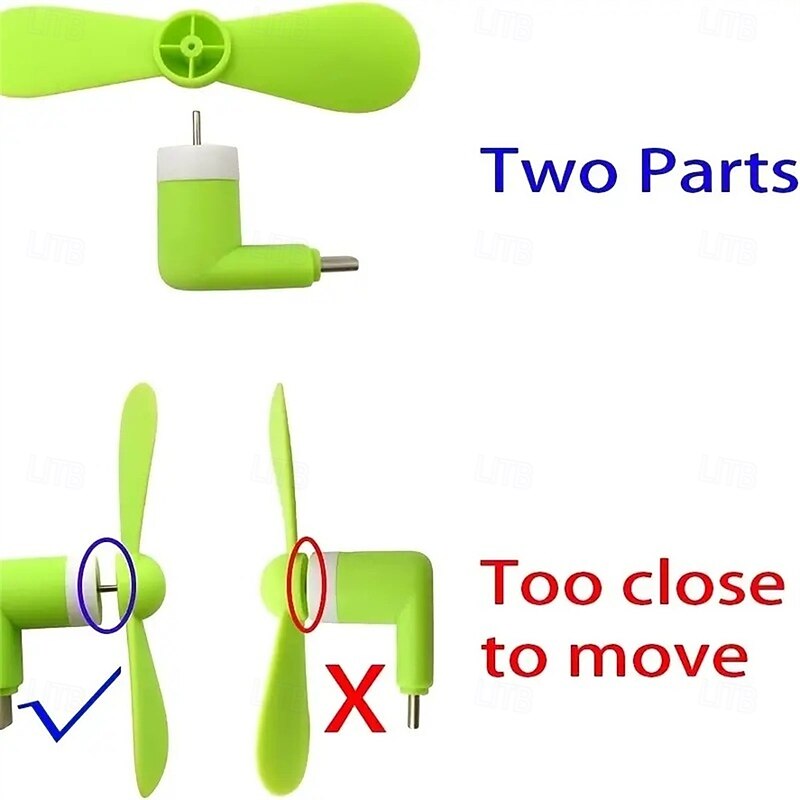 5PCS Mini Portable Type-C Phone Fan – USB Charging Handheld Cooling Fan for Android Mobile Phones3