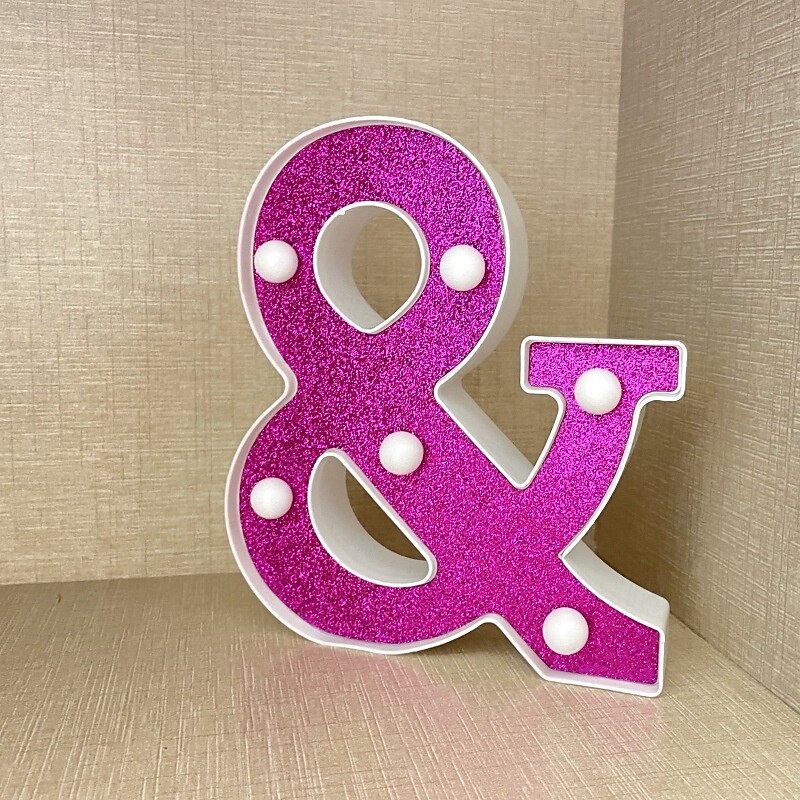 16cm Purple Letter Lights Decoration Lights Holiday Birthday Christmas Decoration Lights4