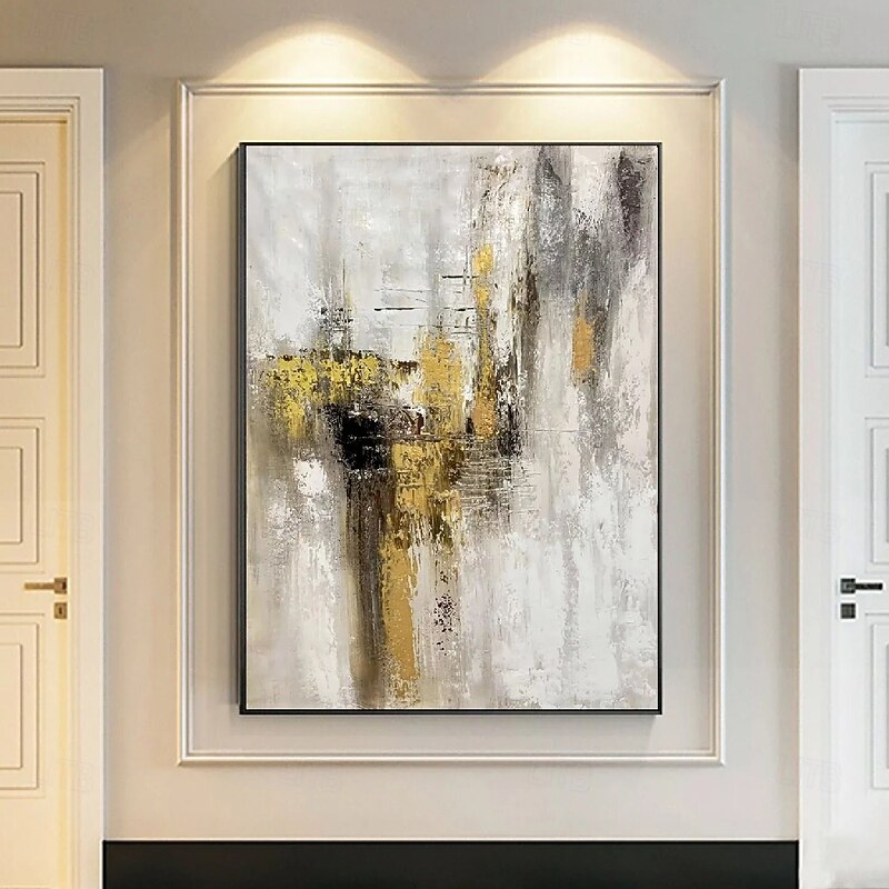 Hand painted Abstract Gold Paintings On Canvas handmade Rich Textured Acrylic Painting Modern Wall Art Hand Painted Artwork canvas paintings for Living Room office hotel Wall Decor2