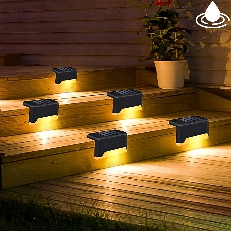 Solar Step Light Waterproof Courtyard Lights Fence Decor Wall Lamp Outdoor Railing Stair Step Decorative Lighting