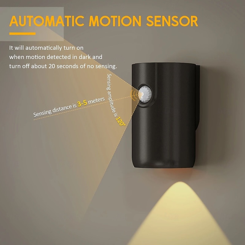 Modern Simple Wall Lights LED Motion Sensing Night Light 3 Colors Dimmable USB Rechargeable Mural Spotlight Living Room Aisle Housewarming Gift 1/2pcs4