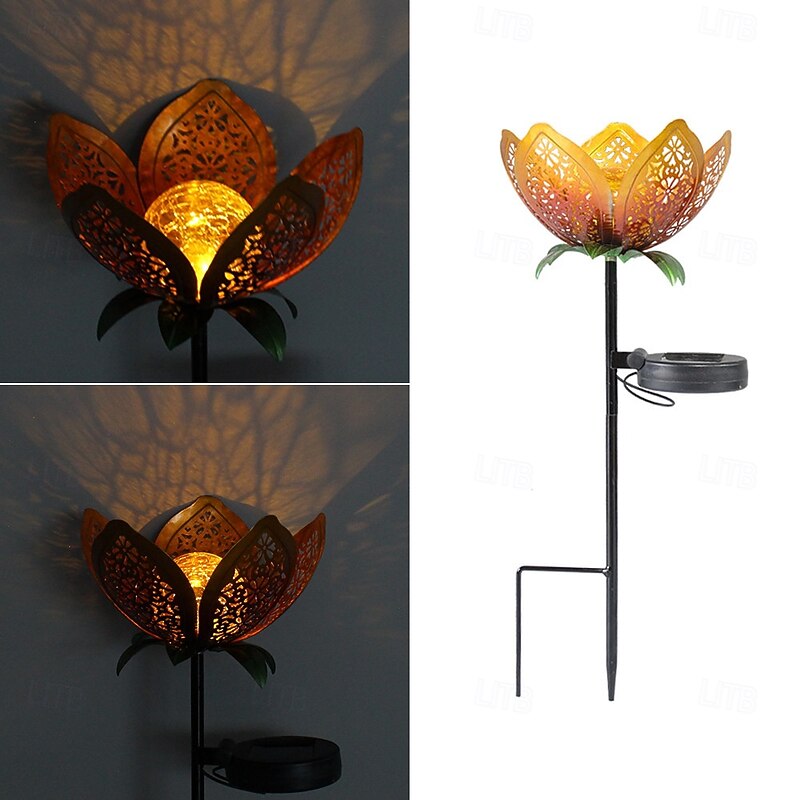 Solar Lights Outdoor Garden, Lotus Flower Solar LED Landscape Light. Waterproof Outdoor Decorative Ornaments for Pond Yard Lawn Pathway3