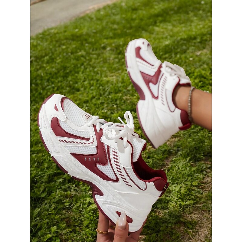 Women's Color Block Dad Shoes – Lightweight Breathable Sneakers for Gym, Walking & Casual Wear3