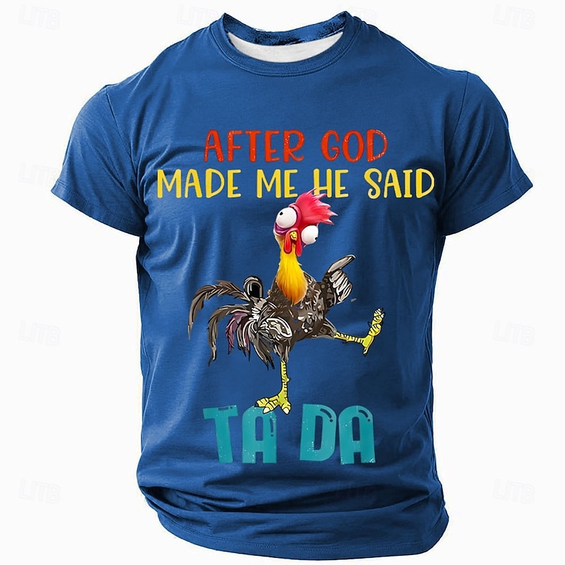 Men's T Shirt Animal Funny Crew Neck Clothing Apparel 3D Print Party Holiday Short Sleeve Graphic Fashion Cool Daily