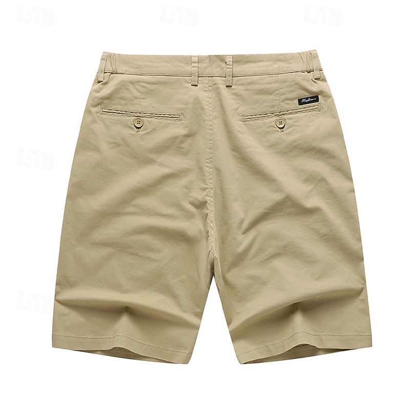 Men's Dress Shorts Burmuda Shorts Work Shorts Golf Shorts Pocket Plain Comfort Breathable Knee Length Outdoor Business Fashion Casual Black White2