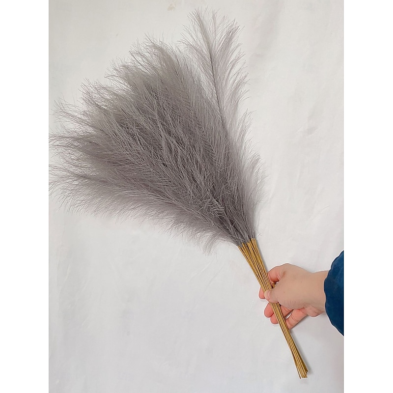 10Pcs Artificial Reed and Pampas Grass Bouquet, Faux Dried Flower Stems for Wedding Bouquets, Home Decor, Living Room, Bedroom, Party, Shop, DIY Floral Arrangements