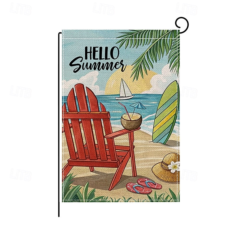 Flag 12 x 18 Inch Yard Flags, Hello Summer Small Garden Flags for Outside, Outdoor Flags, Holiday Garden Flags3