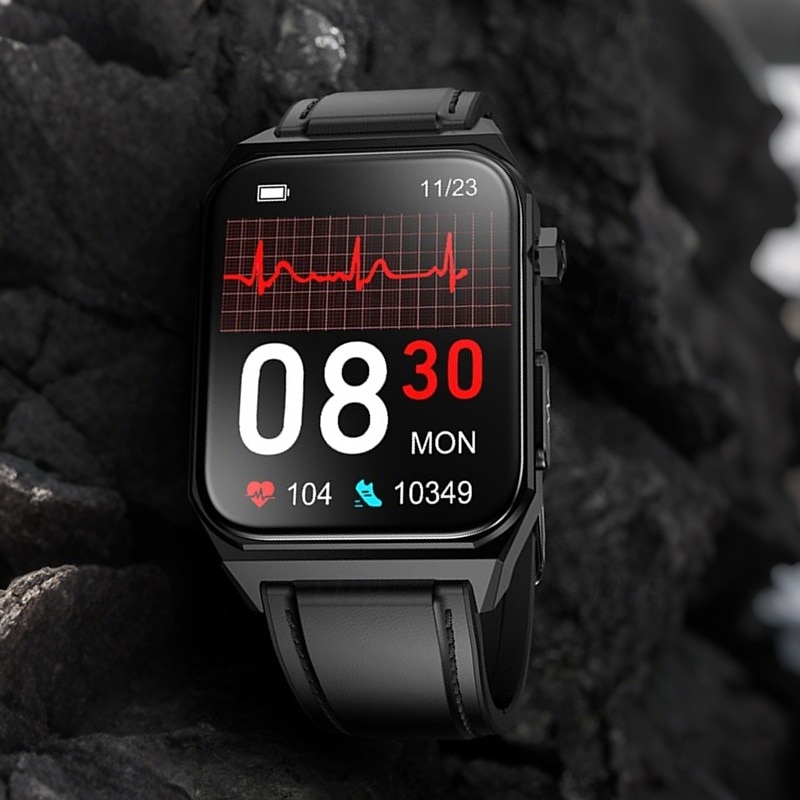 E500 Smart Watch 1.92 inch Smartwatch Fitness Running Watch Bluetooth ECG+PPG Temperature Monitoring Pedometer Compatible with Android iOS Women Men Long Standby Waterproof IP67