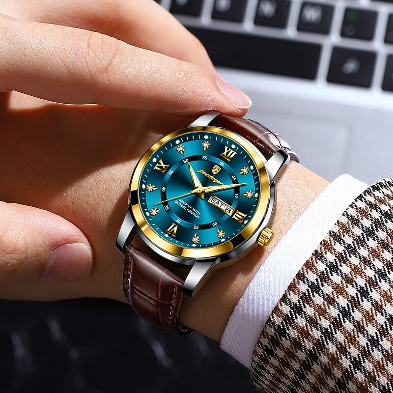 Women Men Quartz Watch Fashion Business Luminous Date Waterproof Alloy Watch3