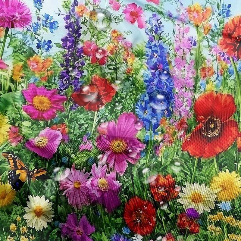 Waterproof Outdoor Curtain Privacy, Sliding Patio Curtain Drapes, Pergola Curtains Grommet 3D Summer Floral Landscape For Gazebo, Balcony, Porch, Party, 1 Panel4