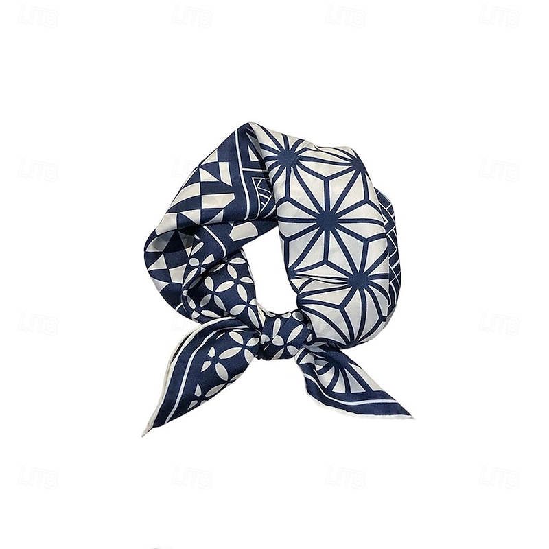 Male Square Scarf Outdoor Vacation Office Dark Yellow Black Scarf