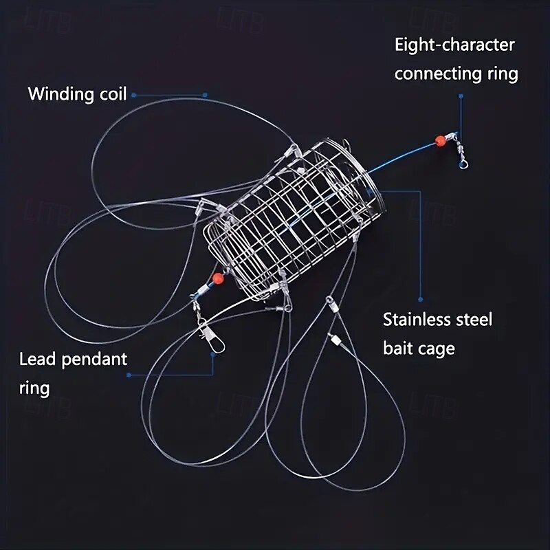 A Reusable Stainless Steel Bait Cage The Perfect Tool for Catching Crabs Eels Lobsters Crayfish Shrimp and Crayfish3