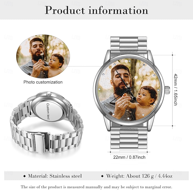 Personalized Photo Watch Custom Best Gift for Dad, Gift for Husband, Grandpa, Father, Perfect for Father's Day, Birthday, Christmas, Anniversary2