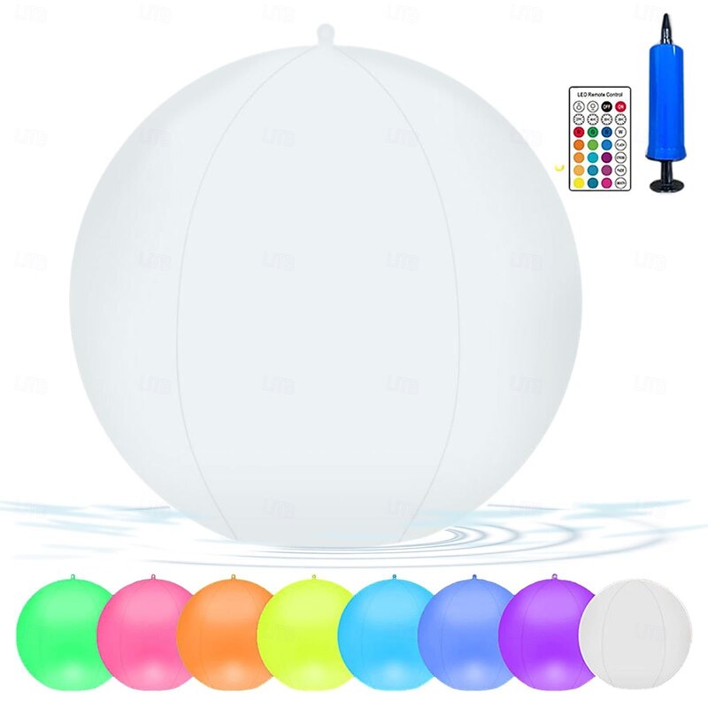1 Pc 34cm Outdoor Solar Waterproof Inflatable Balloon Pool Light Courtyard Lawn Garden Path Pool Landscape Decoration Light Floating Light Remote3