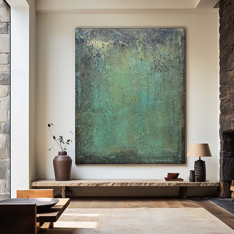 Large handmade Green abstract oil painting Grey abstract oil painting handmade painting modern artwork oil paintings for wall office art living room wall decoration3