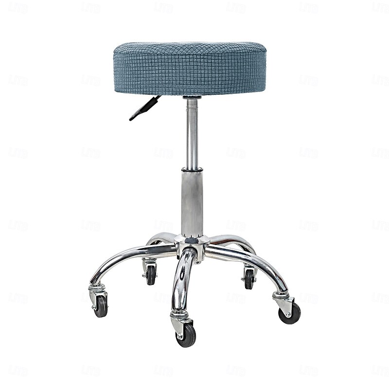 Water Resistant Plaid Universal Round Stool Cover - Bar Round Swivel Chair Cover - Barstool Seat Cover - Durable and Stretchable - Perfect for Protecting and Refreshing Bar Stools