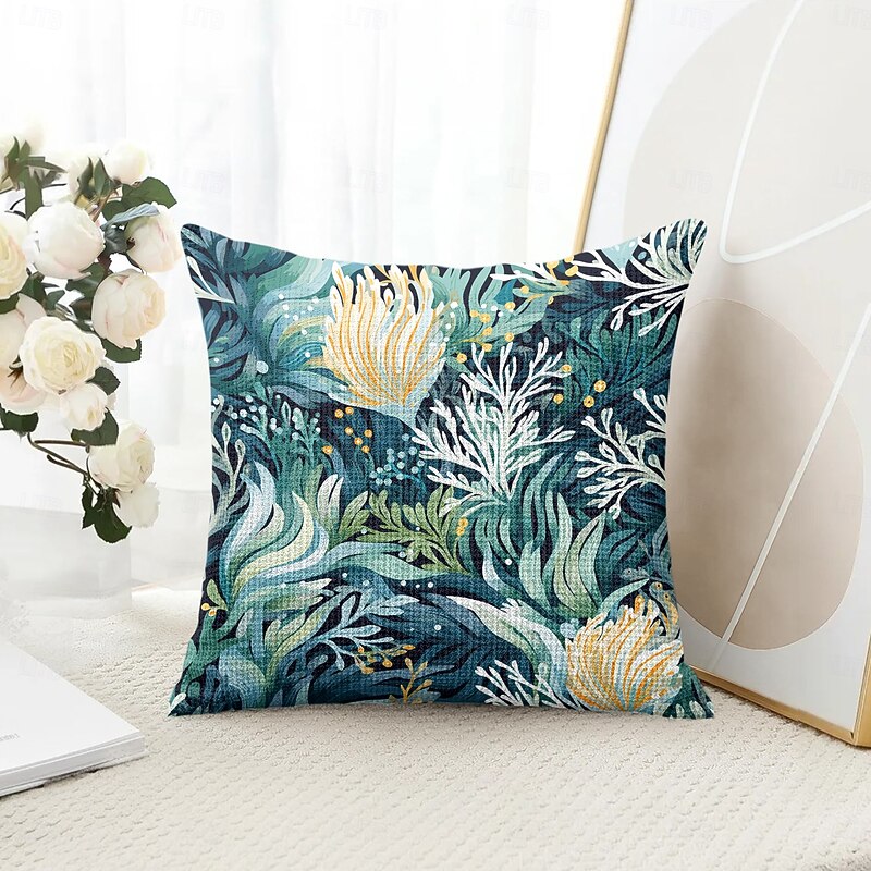 Sea Weed Decorative Toss Pillows Cover 1PC Soft Square Couch Cushion Case Pillowcase for Bedroom Livingroom Sofa Chair