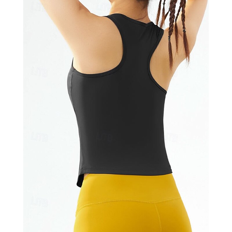 Women's Solid Colored Workout Tank Top Sport Shirt Sports Tank Top Tank Top Sleeveless Moisture Wicking Breathable Tennis Golf Pickleball Crew Neck Racerback Black White Light Red Tennis Clothing4