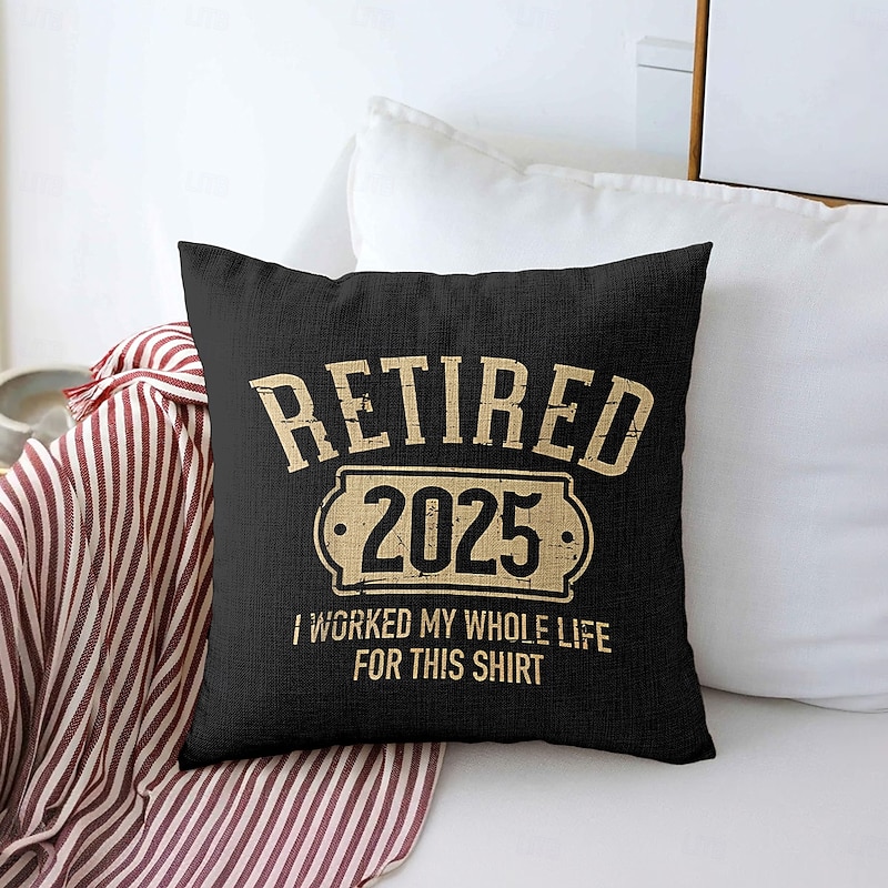 Retirement Gift Decorative Toss Pillows Cover 1PC Soft Square Couch Cushion Case Pillowcase for Bedroom Livingroom Sofa Chair