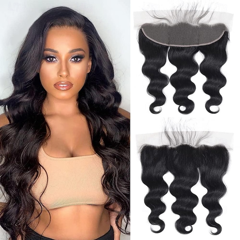 Peruvian Free/Middle Part 13x4 Body Wave Lace Frontal 100% Human Hair Natural Color Remy Hair Lace Front3