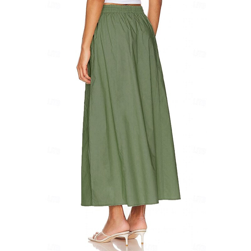 Retro Vintage Medieval Renaissance Long Length Skirt Cottagecore Solid Color Fancy Dress Women's Fantasy Vacation LARP Ren Faire Adults' Skirt Spring & Summer3