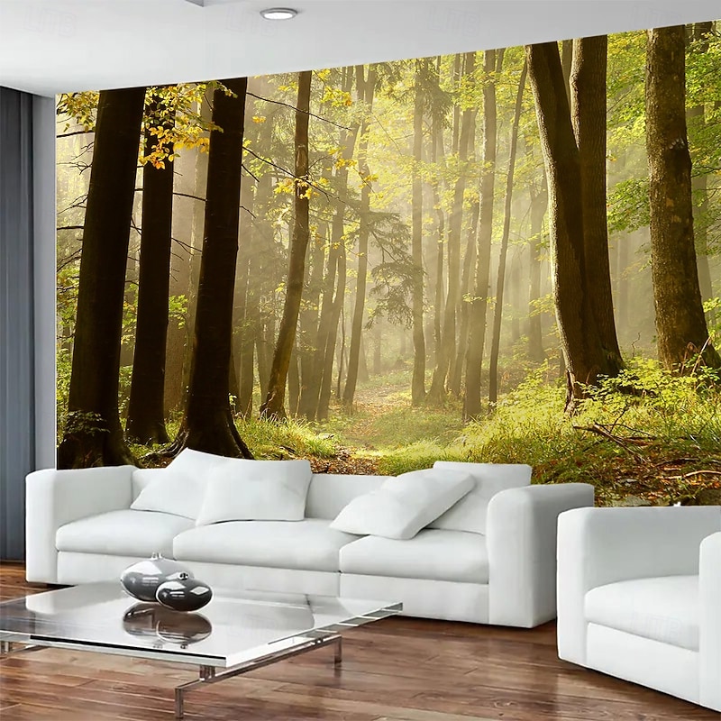 Forest Plant Scenery Hanging Tapestry Wall Art Large Tapestry Mural Decor Photograph Backdrop Blanket Curtain Home Bedroom Living Room Decoration3