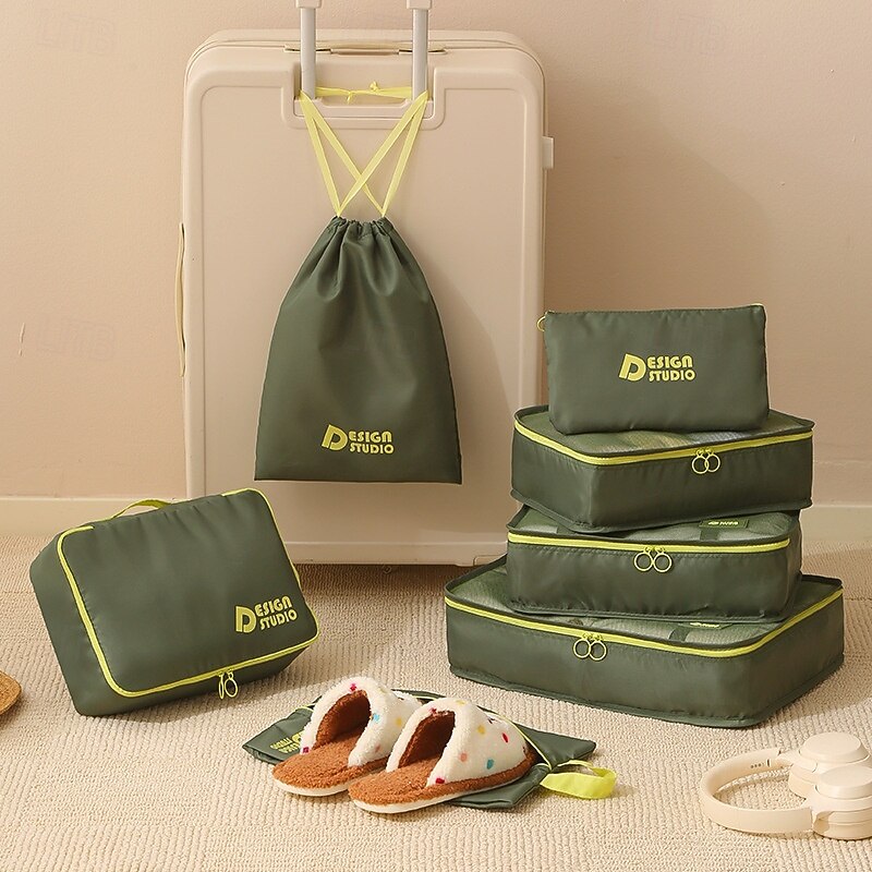 Travel Compression Packing Cubes Set, 7-Piece Luggage Organizer Bags for Suitcase, Thick Twill Waterproof Storage Bags for Travel, Portable & Versatile4