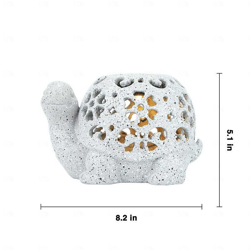 1 Pc Outdoor Solar Turtle Hollow Decoration Light Courtyard Garden Path Park Landscape Light Ornament Light Cute Animal Statue Light4