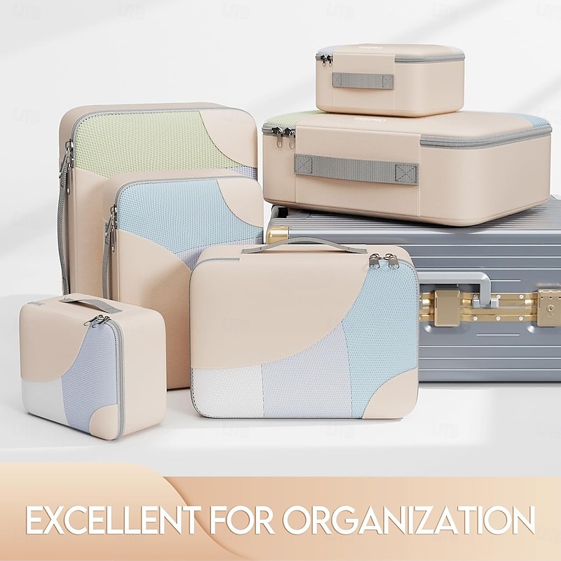 6 Pcs Packing Cubes for Travel, 3 Various Sizes Luggage Organizer Bags for Travel Accessories & Essentials, Storage Cubes for Carry on Suitcases