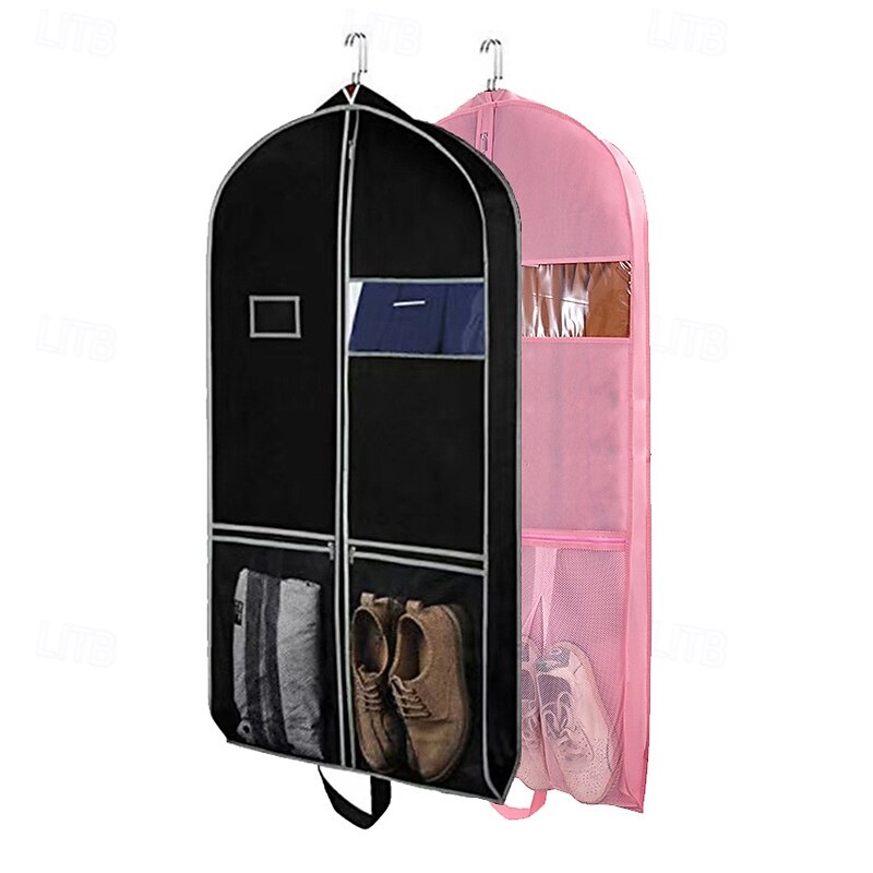 Travel Garment Bags and Closet Organizer Garment Sleeve with Handles Foldable Suit Cover Protector for Jackets, Coats, Shirts, Dresses and Various Coats