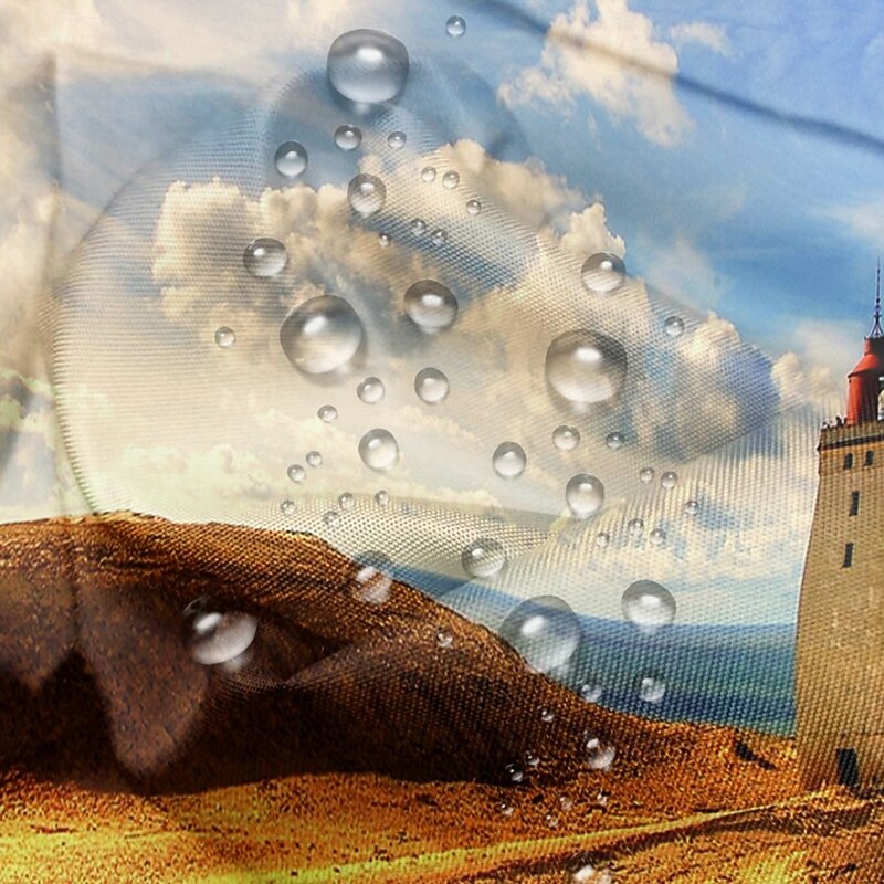 Waterproof Outdoor Curtain Privacy, Sliding Patio Curtain Drapes, Pergola Curtains Grommet 3D Ocean Light Tower Landscape For Gazebo, Balcony, Porch, Party, 1 Panel4