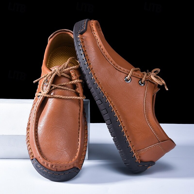 Men's Faux Leather Lace - Up Shoes - Stylish & Comfortable, Ideal for Business - Casual Occasions & Office - to - Evening Transitions3