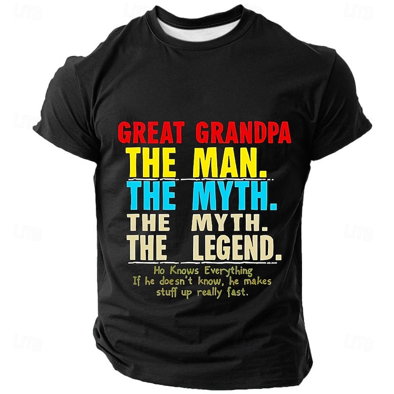 Men's Funny Grandpa T Shirt Short Sleeve T shirt Graphic Print Crew Neck Shirt Fashion Daily Casual Street Casual Daily Black Blue Green Summer Spring All Seasons Clothing Apparel S M L XL XXL XXXL2
