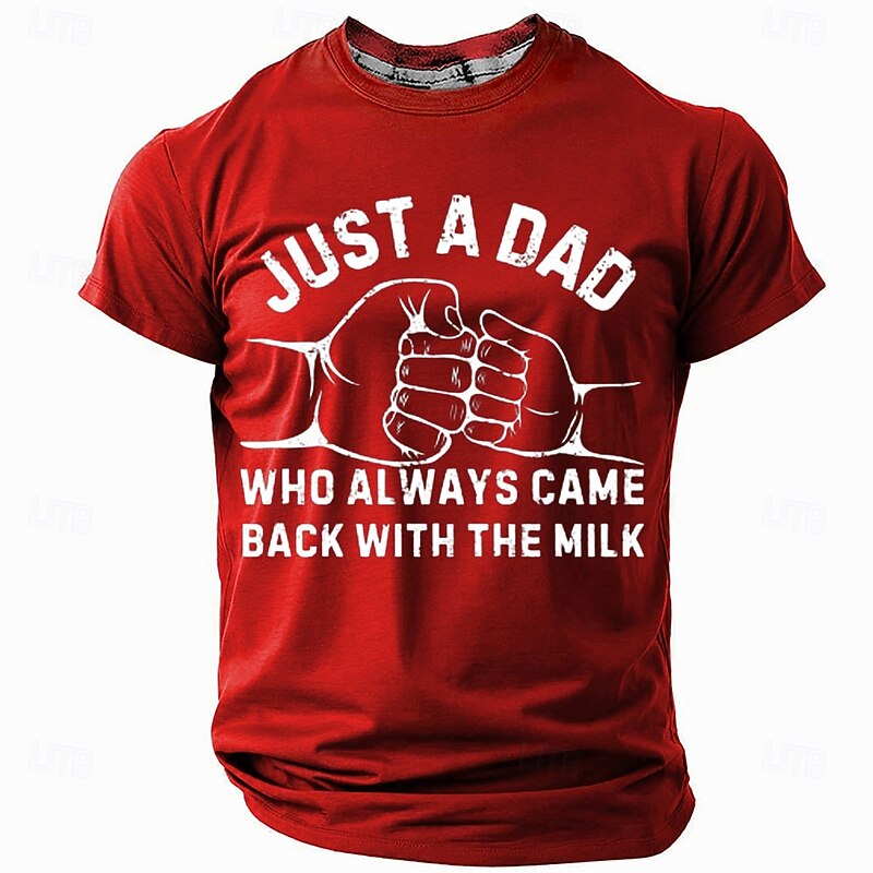 Men's Funny Dad Graphic T-Shirt: 'Just a Dad Who Always Came Back With The Milk' Short Sleeve2
