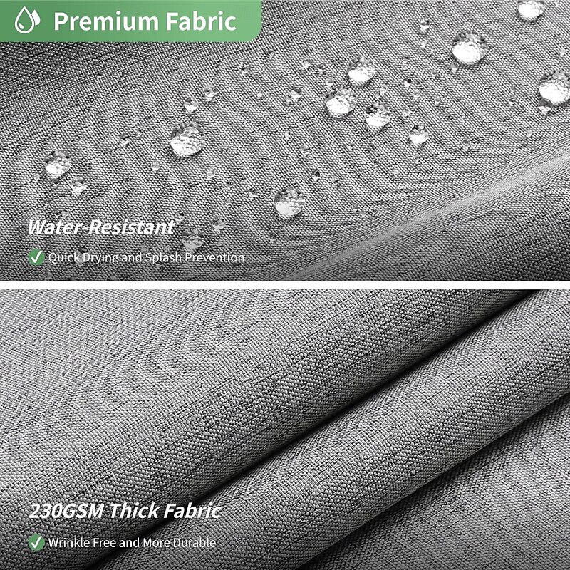 Thick Linen Fabric Shower Curtain, Heavy Duty Luxury Decorative Shower Curtains for Bathroom and Bathtubs, Classic Hotel Spa Quality Design, Waterproof & Washable4