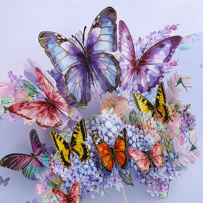 Vibrant 3D Butterfly & Daisy Pop-Up Greeting Card Best Gift for Mom, Mother's Day Flower Bouquet Card, Teacher Appreciation, Birthday, Thank You Greeting3