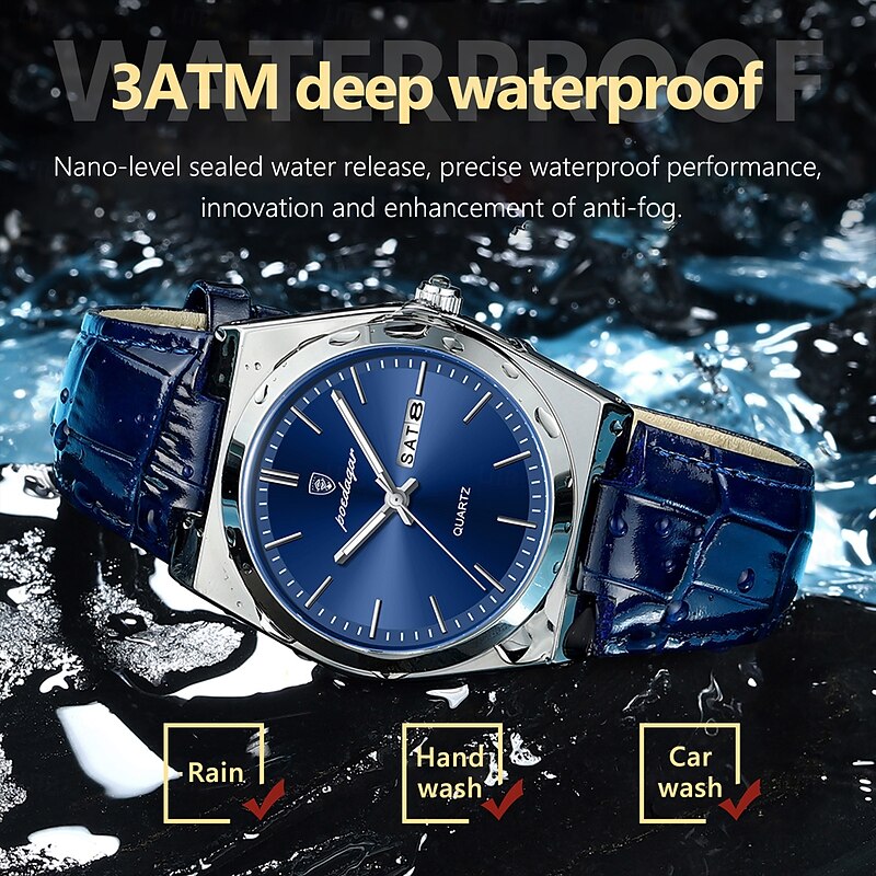 Luxury Quartz Men's Sports Wristwatch, Waterproof, Luminous Date Week, Stainless Steel, Classic Male Watch2