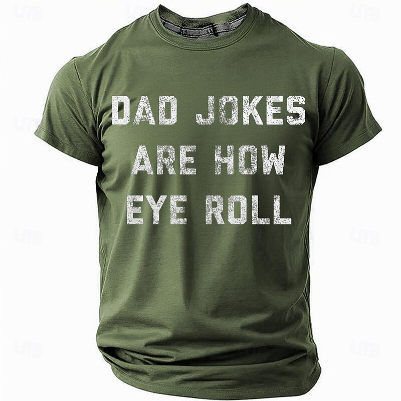 Men's Funny T-Shirt: 'Dad Jokes Are How Eye Roll' Sarcastic Graphic Tee for Family Humor, Short Sleeve Top3