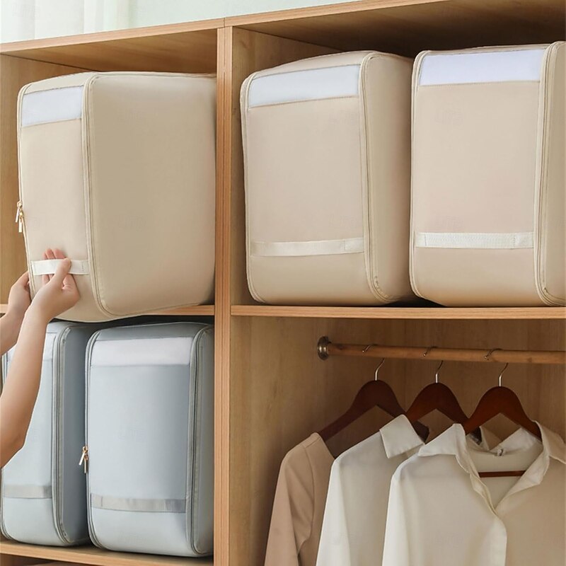 Comforter Compression Storage Bag, Portable Large Capacity Quilt Organizer for Duvets, Down Jackets, Silk Bedding, and Blankets