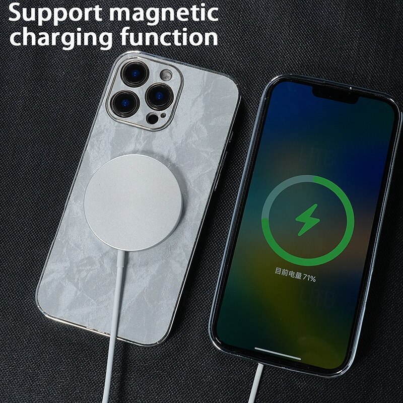 Phone Case For iPhone 16 15 14 Pro Max Plus 13 12 Pro Max Back Cover Magnetic Adsorption Support Wireless Charging Shockproof Color Gradient PC PU Leather3