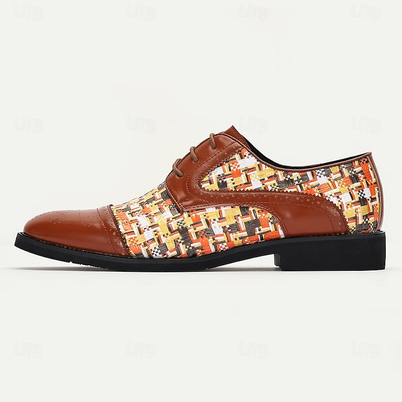 Men's Brown Nylon Woven Faux Leather Shoes – Stylish and Durable with Textile Accents, Perfect for Casual Wear, Office and Semi-Formal Events4