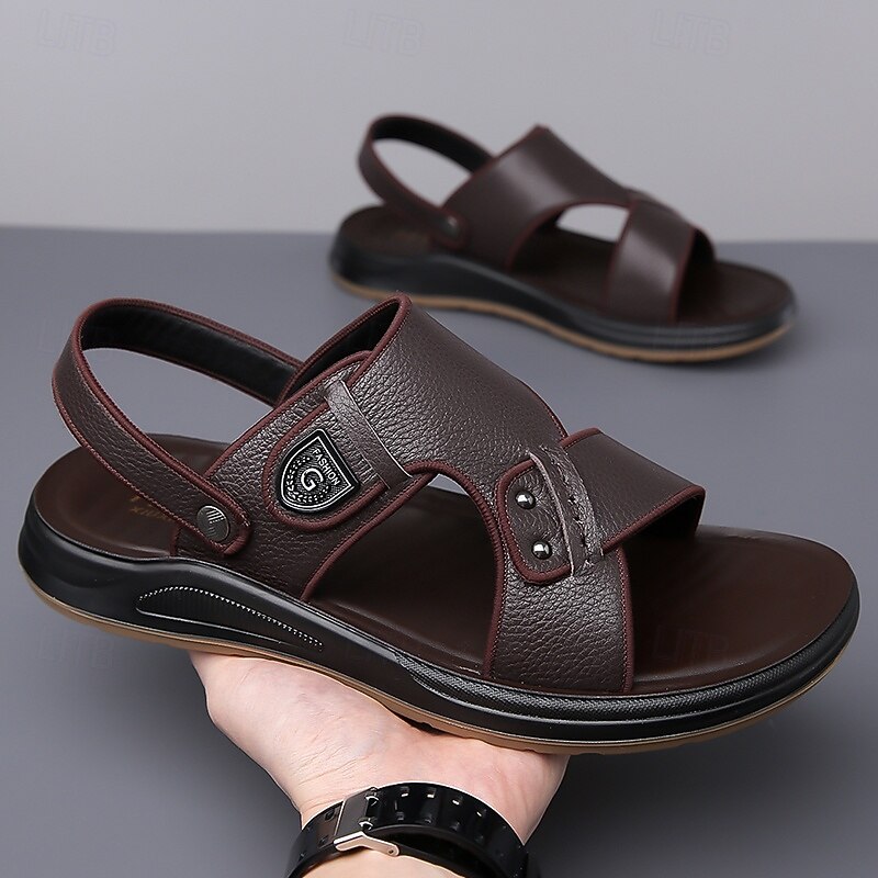 Men's Fashionable Faux Leather Sandals with Buckle Straps – Trendy and Comfortable Footwear for Summer and Everyday Wear4