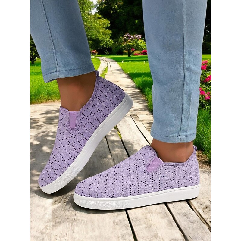 Women's Knit Slip - On Shoes – Breathable & Stylish Style for Women in Spring Picnics, Park Walks & Everyday Errands4