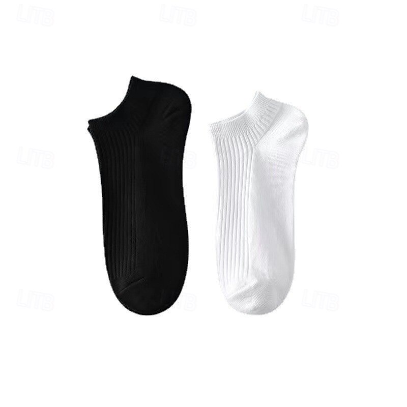 Men's 10 Pairs Multi Packs Socks Running Socks Casual Socks Black White Color Plain Vacation Sports & Outdoor Daily Basic Medium Spring Fall Fashion Casual4